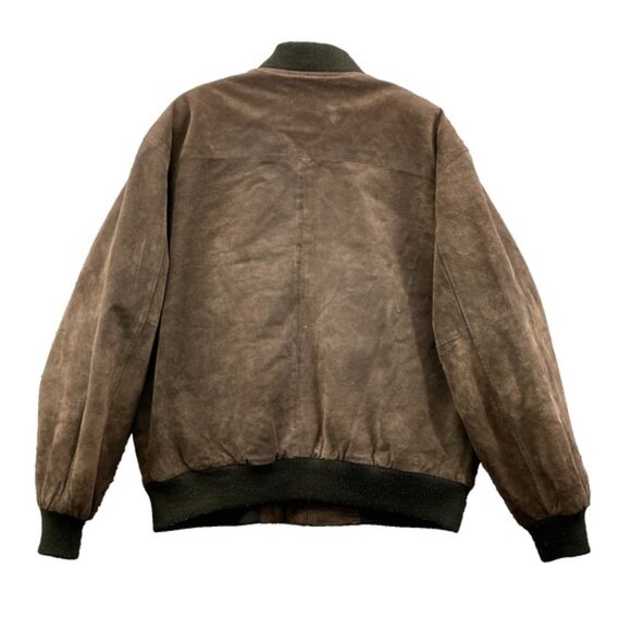 Wear Me Out Suede Bomber Jacket Men Large Brown Grandpa Academia Moto Streetwear - Picture 2 of 12